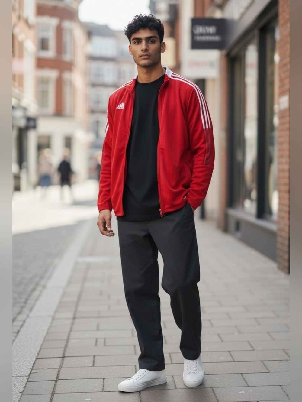 Adidas Retro Red Track Jacket, Sz Lg, Like New